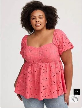Torrid pink eyelet top